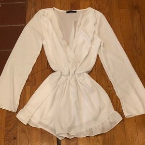 White Romper with Frills